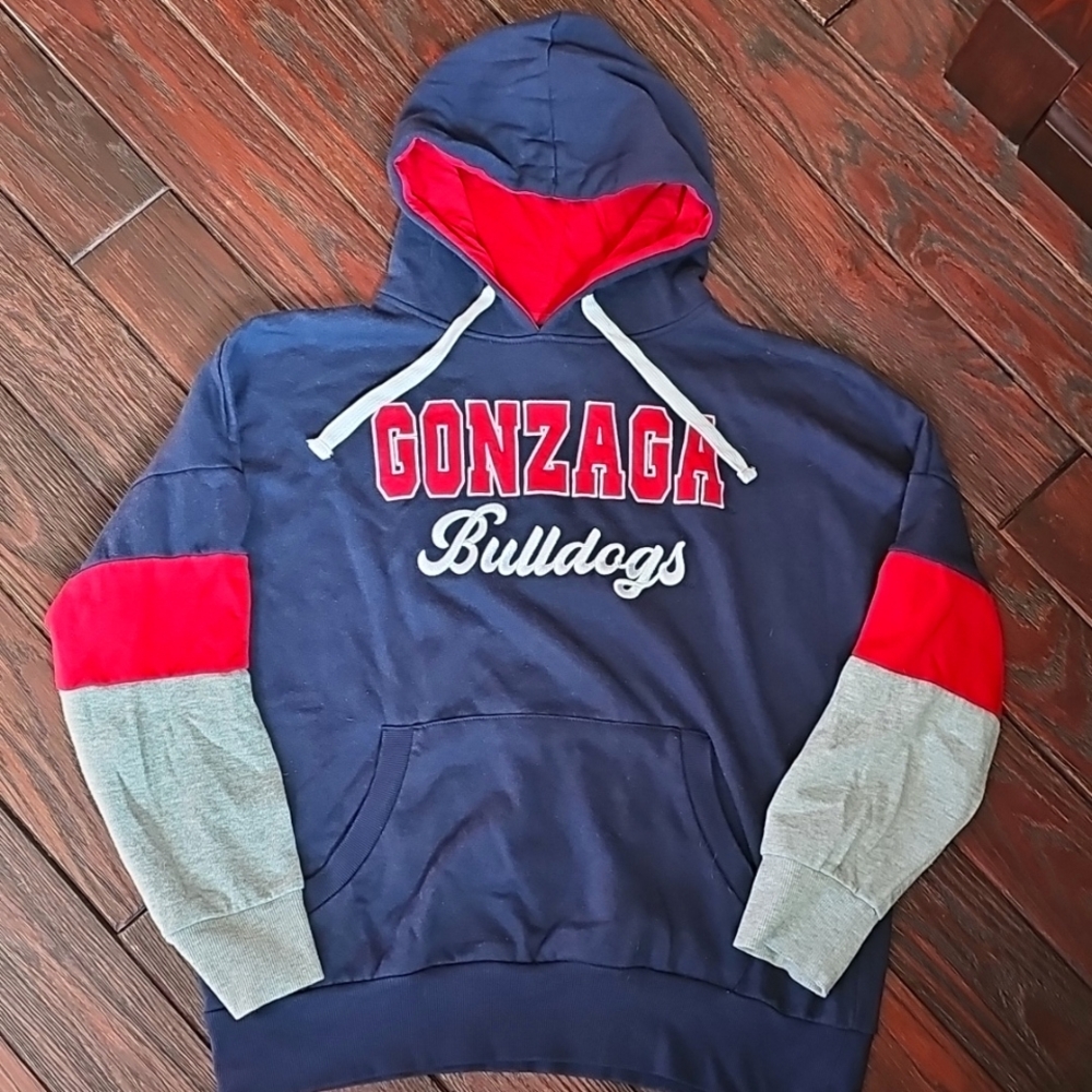 GU Gonzaga Bulldogs Blue and Red Embroidered Hoodie